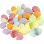 Eieren, pastelkleuren, H: 4,5+6 cm, d 3+4 cm, 720 stuk/ 1 doos