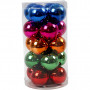 Kerstballen, diam. 6 cm, heldere kleuren, 20 stuks.