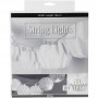 LED lichtslinger met lampenkapjes, wit, rond, H: 55 mm, L: 100 cm, d 75 mm, 1 stuk