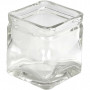 Vierkant glas, afm 5,5x5,5 cm, H: 5,5 cm, 12 stuk/ 1 karton