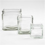 Vierkant glas, afm 5,5x5,5 cm, H: 5,5 cm, 12 stuk/ 1 karton