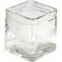 Vierkant glas, afm 7,5x7,5 cm, H: 8 cm, 12 stuk/ 1 karton