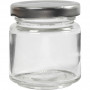 Jam glas , H: 6,5 cm, diam. 5,7 cm, transparant, 12st, 100 ml