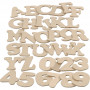Houten letters & cijfers, H: 4 cm, dikte 2,5 mm, 36x10 doos/ 1 doos
