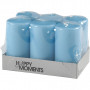 Kaarsen, lichtblauw, H: 100 mm, d 50 mm, 6 stuk/ 1 doos