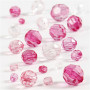 Facetkralen Mix, pink (081), afm 4-12 mm, gatgrootte 1-2,5 mm, 250 gr/ 1 doos