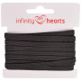Infinity Hearts Elastische Band 5mm Zwart - 5m