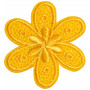 Opstrijkbare bloem geel 4,5x4cm