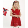 Princess Matilde by DROPS Design - Haakpatroon jurk met korte mouwen en haarband met bloemen - maat 2 - 9/10 jaar