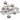 Infinity Hearts DIY stof knop / knopen ronde aluminium zilver 10mm - 10 paar