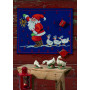 Permin borduurset Kerstkalender - Kerstman en ganzen 58 x 47 cm