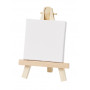 Mini schildersezel hout met wit canvas 12,5x9cm