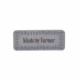 Label Made by Farmor Kunstleer Grijs 5x2cm - 1 stuks