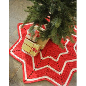 Under the Christmas Tree by DROPS Design - Haakpatroon vloerkleed met strepen en zigzagpatroon 95cm