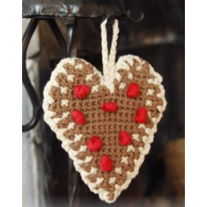 Gingerbread Heart by DROPS Design - Haakpatroon gemberbrood heart 13x11cm - 2 stk