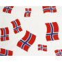 Katoenen stof met Noorse vlag 145cm - 50cm
