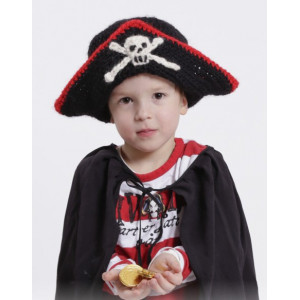 Ahoy! by DROPS Design - Haakpatroon piratenmuts met doodshoofdpatroon - maat 1/2 - 9/10 jaar