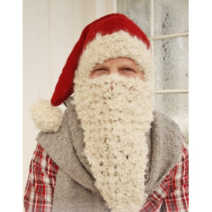 Mr. Kringle by DROPS Design - Kerstmuts, sjaal en baard breipatroon maat. S/M - M/L