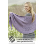 Lavender Leaves by DROPS Design - Breipatroon sjaal met kantpatroon 175x45cm
