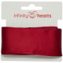 Infinity Hearts Satijn Lint Dubbelzijdig 38mm 260 Wijnrood - 5m