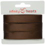 Infinity Hearts Satijn Lint Dubbelzijdig 15mm 850 Bruin - 5m