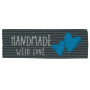 Label 'Handmade with Love' Grijs met Blauw - 1 stk