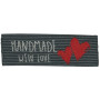 Label 'Handmade with Love' Grijs met Rood - 1 stk