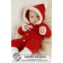 My First Christmas by DROPS Design - Breipatroon kruippak met capuchon voor baby's en kinderen - maat 1/3 maanden - 3/4 jaar