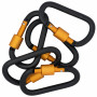 Infinity Hearts Karabijnhaken met Sluiting Messing Zwart/Oranje 80mm - 5 stk