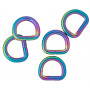 Infinity Hearts D-Ringen IJzer Kleurenmix 15x15mm - 5 stk