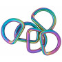 Infinity Hearts D-Ringen IJzer Kleurenmix 25x25mm - 5 stk