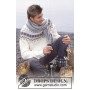 Lasse by DROPS Design - Breipatroon trui met Scandinavish patroon en gestreepte sjaal - maat 12/14 jaar - XXL