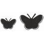 Strijklabel Vlinders Zwart Ass. maten - 2 st.