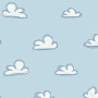Katoen popeline Wolken 150cm 040 - 50 cm