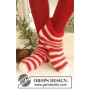 Santa Stripes by DROPS Design - Breipatroon gevilte sloffen - maat 35/37 - 42/44