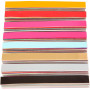 Slinger stroken, diverse kleuren, L: 16 cm, B: 15 mm, 2400 stuk/ 1 doos
