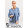 Blauw pauwenvest van DROPS Design - Vest breipatroon maat S - XXXL
