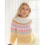 Lemon Meringue Sweater van DROPS Design - Blouse breipatroon maat S - XXXL