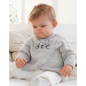 Meow Meow Sweater van DROPS Design - Baby Trui Breipatroon maat 0/1 maand - 3/4 jaar