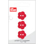 Prym plastic knop bloem rood 18mm - 3 stuks