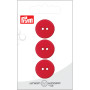 Prym platte plastic knop rood 20mm - 3 stuks