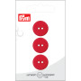 Prym platte plastic knop rood 18mm - 3 stuks