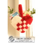 Danish Heart by DROPS Design - Breipatroon gevilt hart voor kerstkaarten 20x26cm
