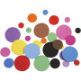 EVA Foam cirkels, diverse kleuren, d 12+20+32 mm, 2120 div/ 1 doos