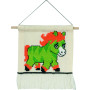 Permin borduurset met groene pony voor kinderen 16x18cm