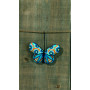 Permin borduurpakket vlinder turquoise 9x6cm