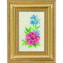 Permin borduurset Roos en blauwe bloemen 9x14cm