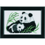 Permin borduurpakket Panda met welpje 14x9cm