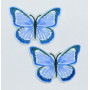 Strijklabel Blauwe Vlinder 4 x 3 cm - 2 stuks