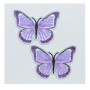 Strijklabel Purple Butterfly 4 x 3 cm - 2 stuks